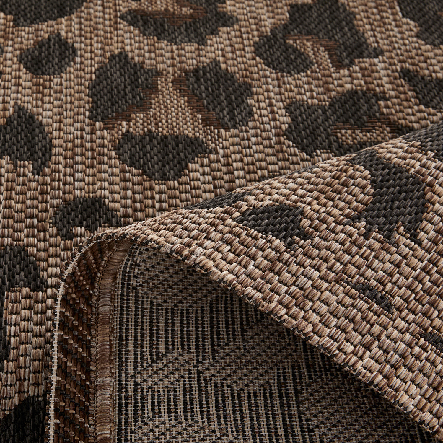SAVANNA - Tapis intérieur/extérieur motif léopard marron