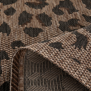 SAVANNA - Tapis intérieur/extérieur motif léopard marron