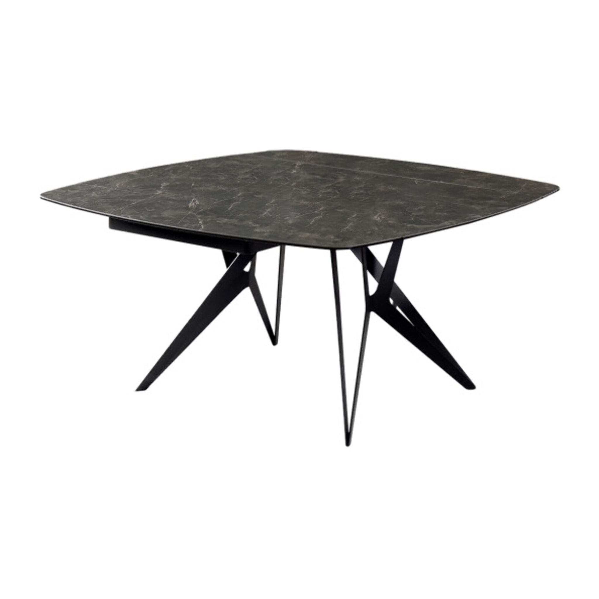 Table extensible carrée 90/160 cm céramique gris marbré - MARTY