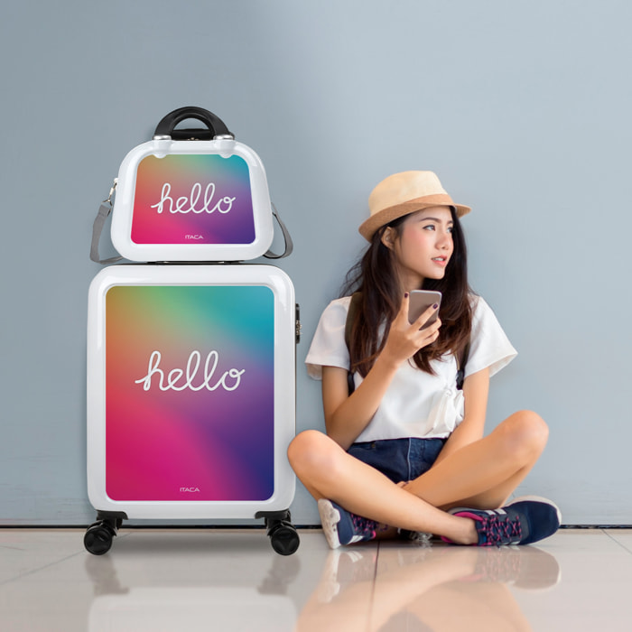 Juego De Maletas Pc Itaca Base Blanco Blanco Hello