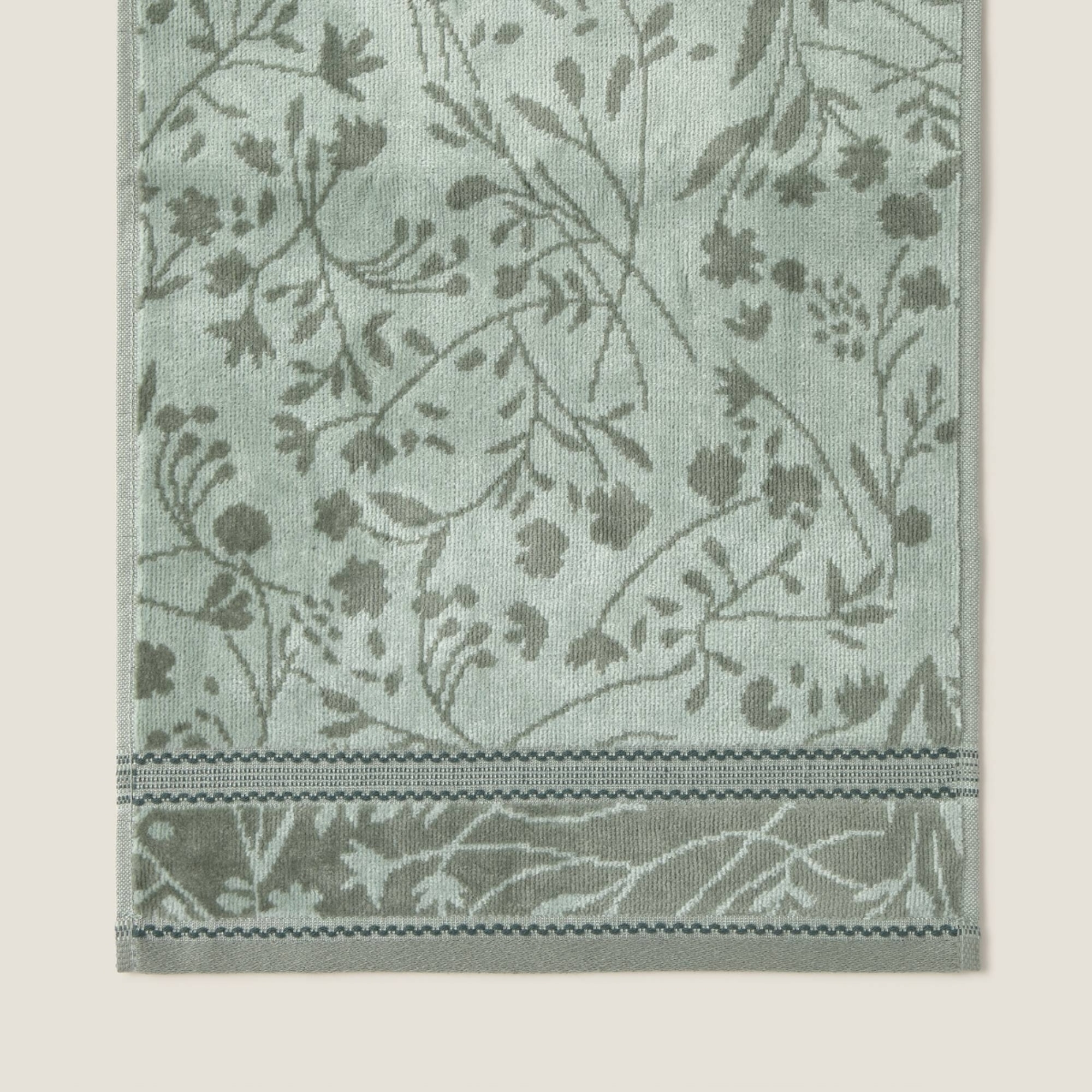 Toalla baño rizo algodón floral Florat color verde 100% Algodón