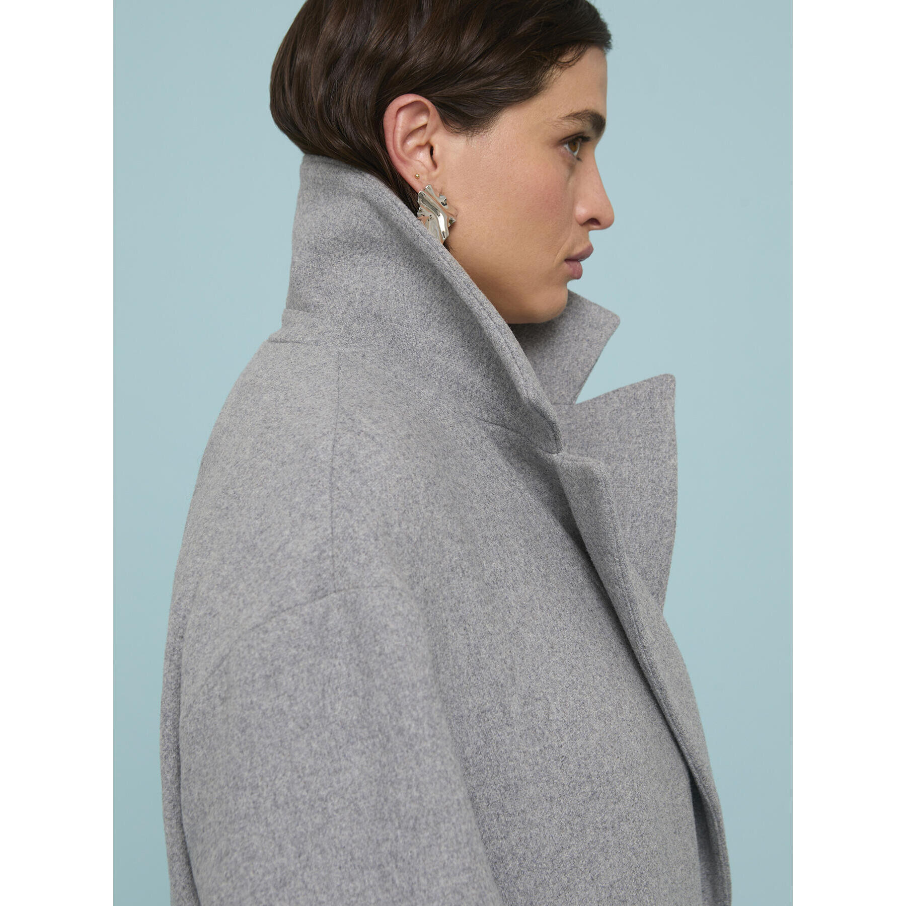 Fiorella Rubino - Cappotto lungo in panno misto lana - Grigio