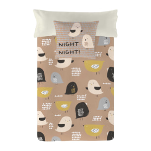 Popcorn - Funda Nórdica Estampada - Cierre Solapa - 100% Algodón - Incluye 1/2 Fundas de Almohada - Baby Chick