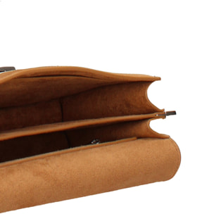 Borsa a tracolla da donna Made in Italy - Celeste Prime - Pelle scamosciata - 24.0 x 15.0 x 7.0 cm