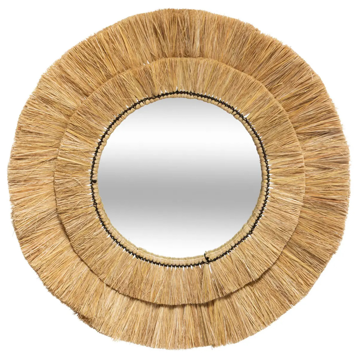 Miroir "Safari" - raphia D57 cm