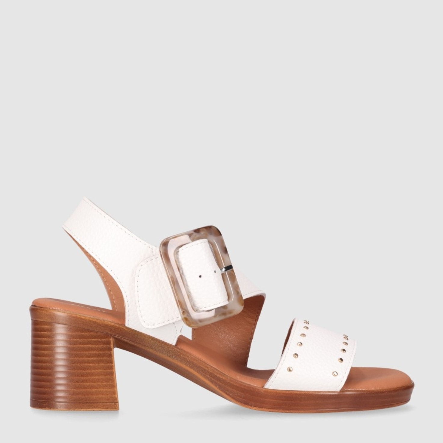 Sandalias de Piel - Blanco - Tacón: 5 cm