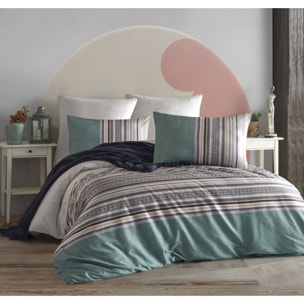 Parure housse de couette et taie(s) d'oreiller coton imprimé