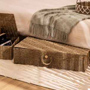 Set de 2 paniers "Cora" en paille & métal L60/80cm