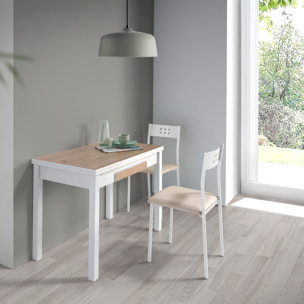 Mesa extensible – Blanco y roble Amazonas