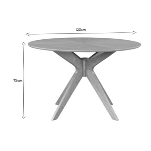 Table à manger design ronde chêne D120 cm DIELLI