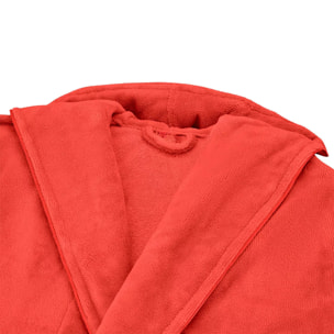 Peignoir coton mélangé 300 g/m² uni orange Teddy corail
