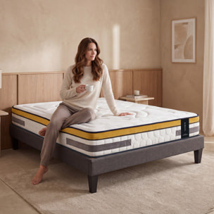 Matelas Hybride Aubertin, Ressorts Ensachés & Mousse Hyper Soft, 24 cm, Accueil Tonique, Soutien Ferme, Garanti 10 ans