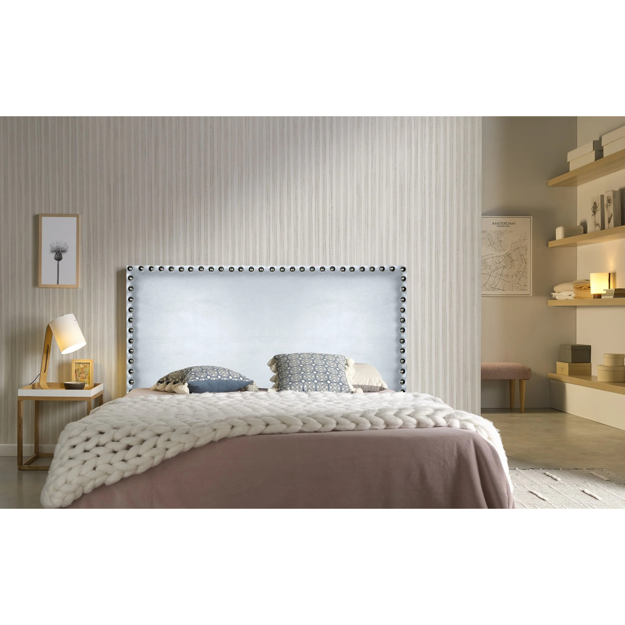 Cabecero Lirio Polipiel Plata 90