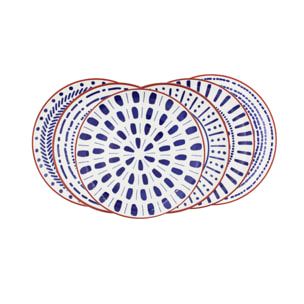 Lot de 6 grandes assiettes, SANTORIN