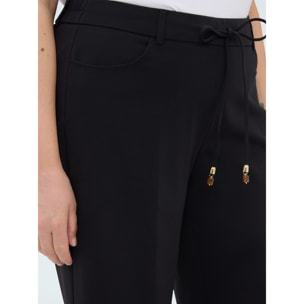 Fiorella Rubino - Pantaloni Cropped in Punto Milano - Nero