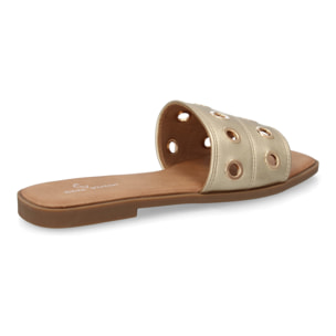 Sandalia pala mujer con ojales metálicos