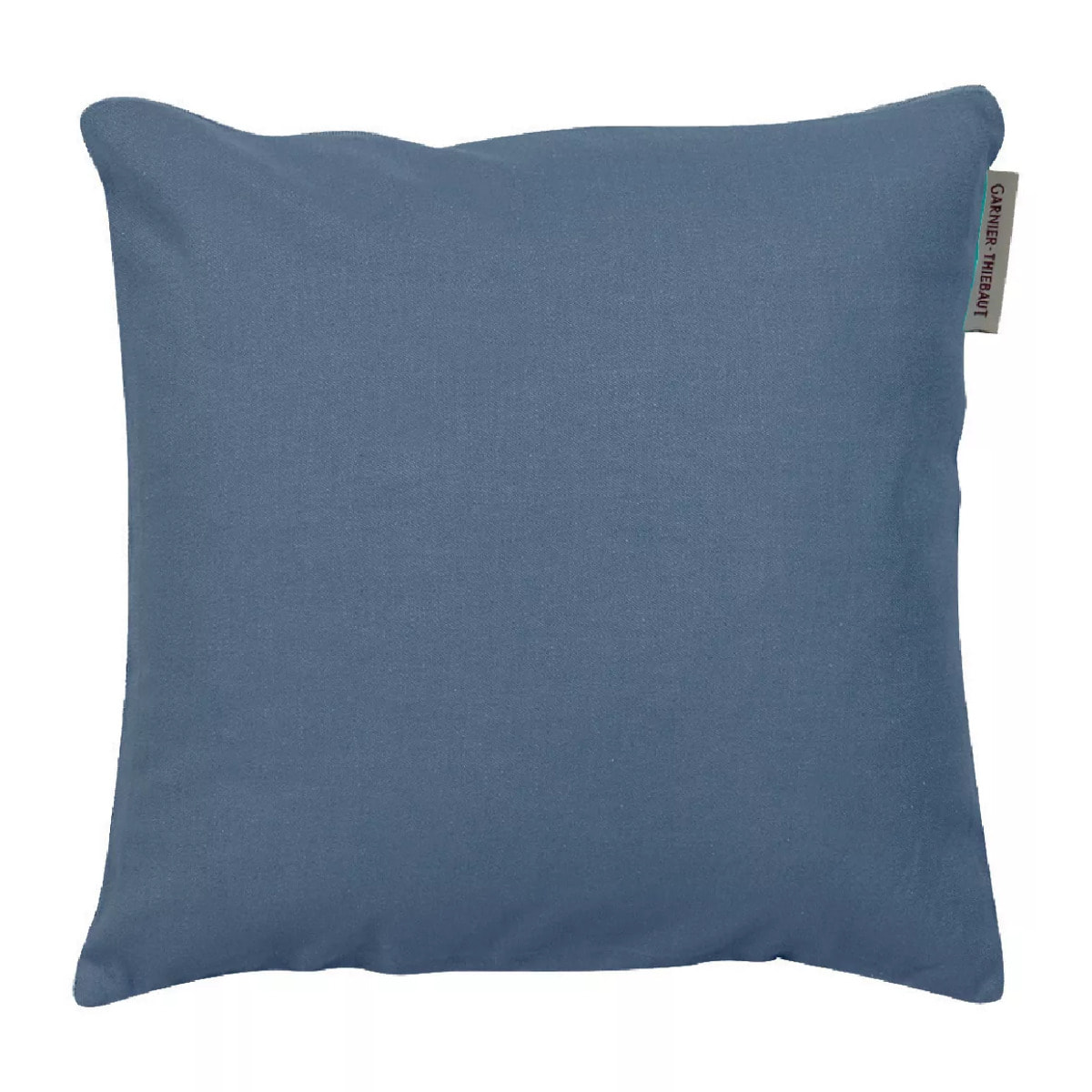 Housse de coussin pur coton 210 g/m² uni bleu Confettis bleuet
