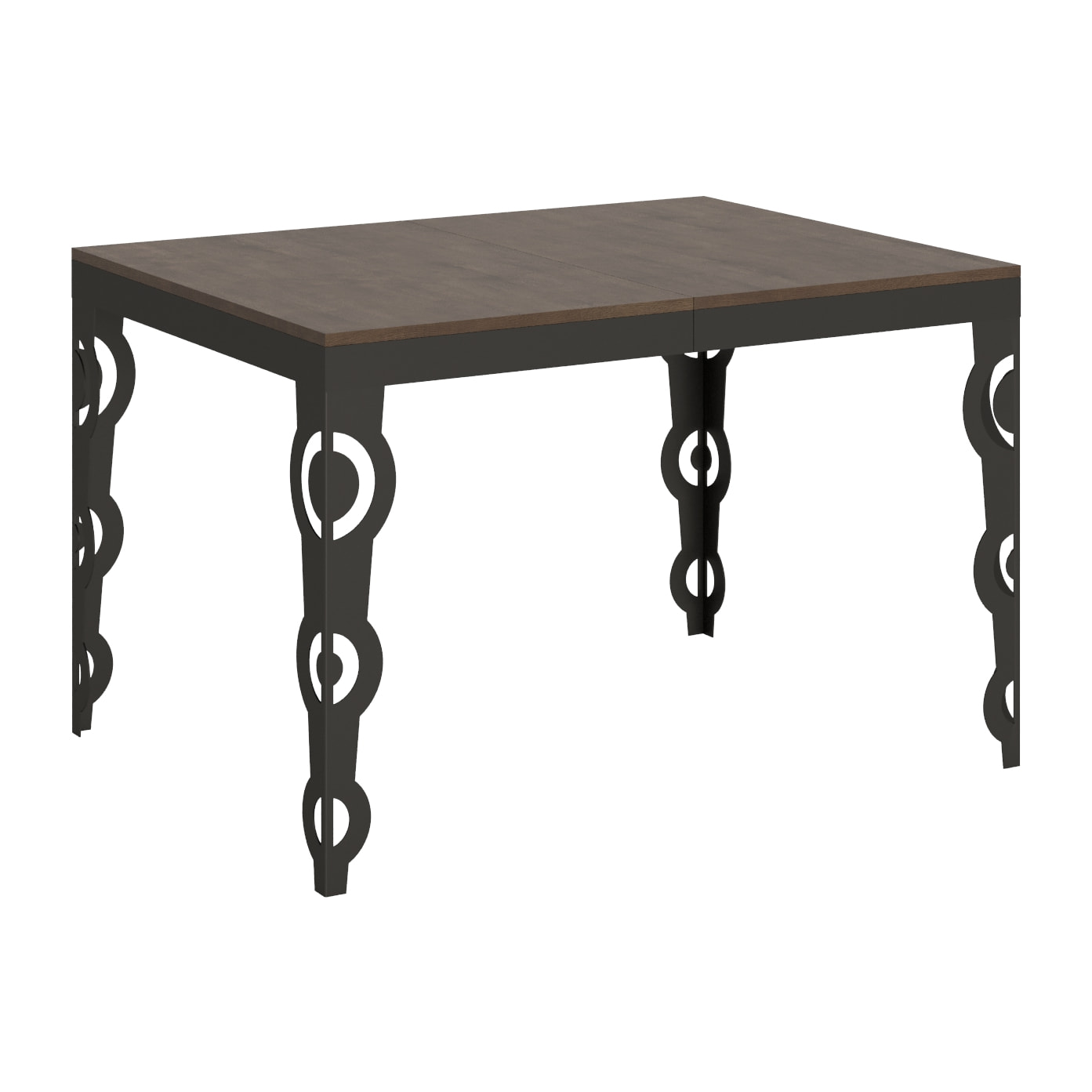 Table extensible 90x120/224 cm Karamay Evolution Noyer cadre Anthracite