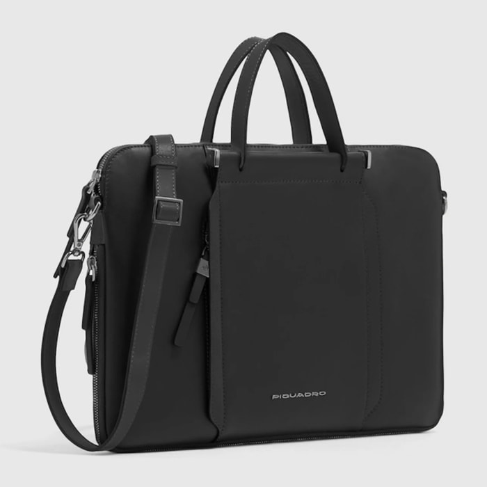 Piquadro Borsa da lavoro espandibile in pelle con scomparto per pc e iPad®, protezioni antiurto e RFID