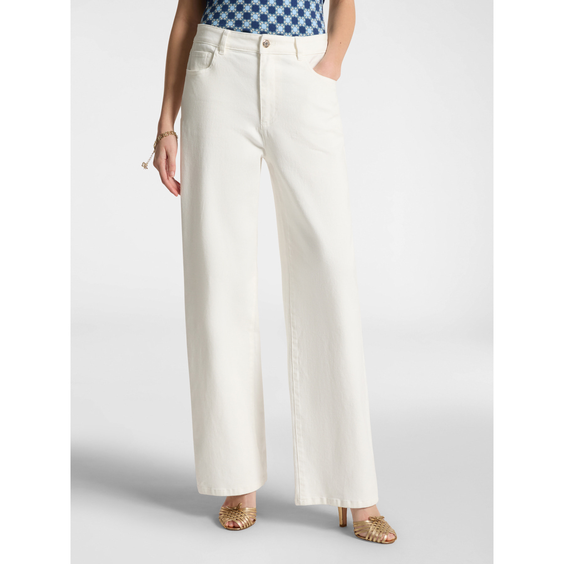 Elena Mirò - Mid wide leg - Bianco