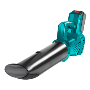 Soplador de aire inalámbrico con 400W de potencia y 83m/s. Con doble batería de 15000mAh.