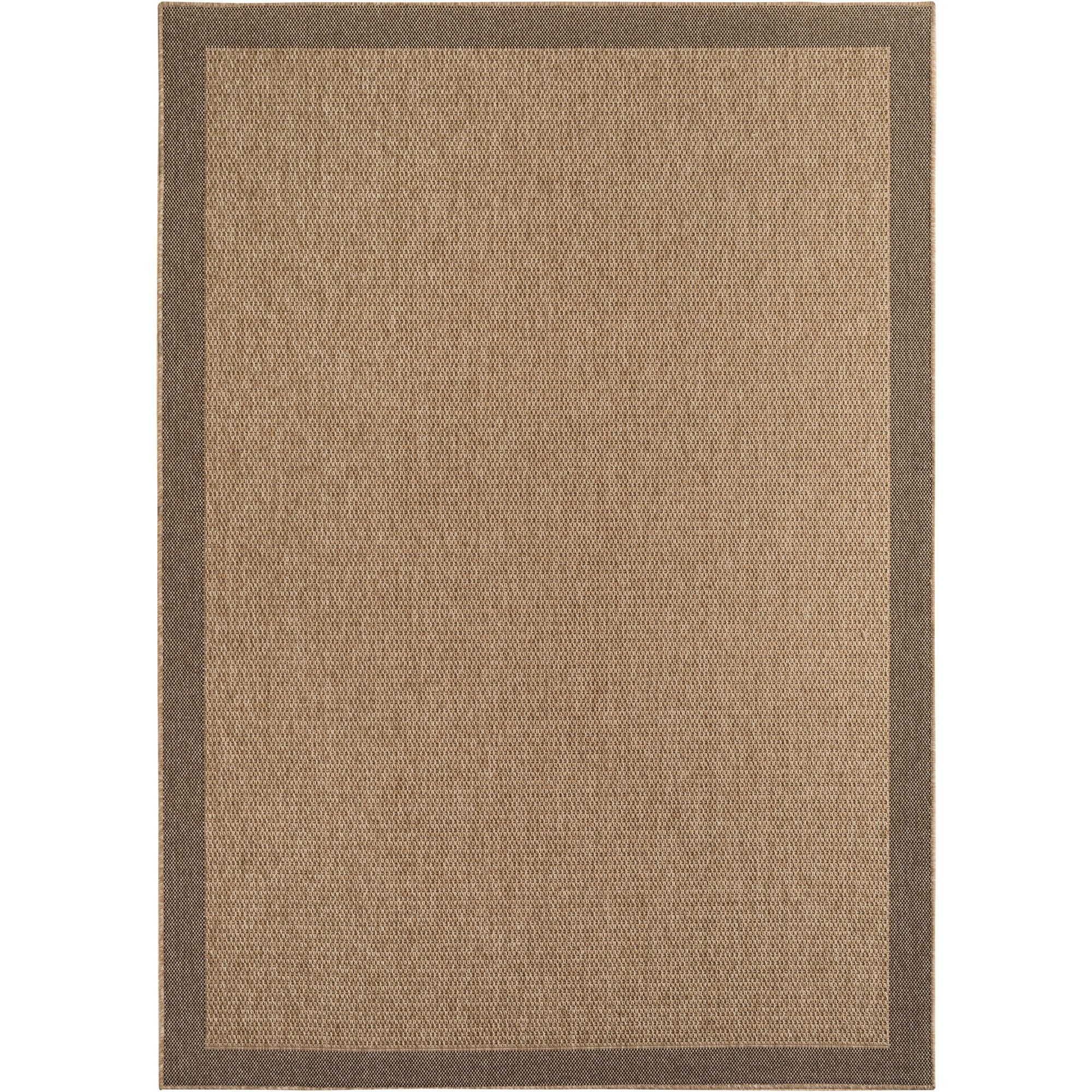 LINORA - Tapis intérieur/extérieur beige effet jute à motif cadre