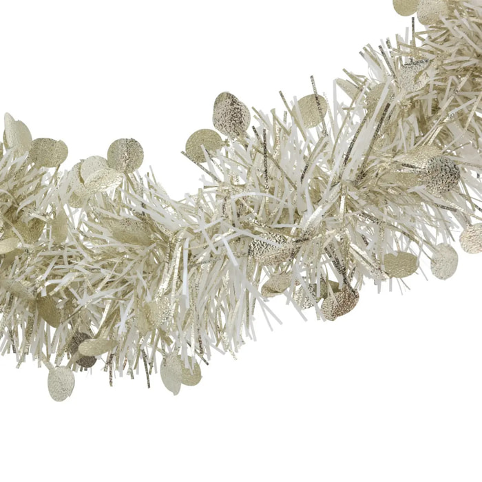 Guirlande de Noël pastille 100x4x2m or et blanc
