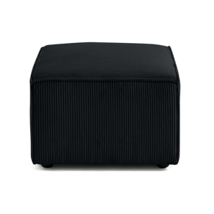 Arty - pouf d'appoint - en velours côtelé - Noir