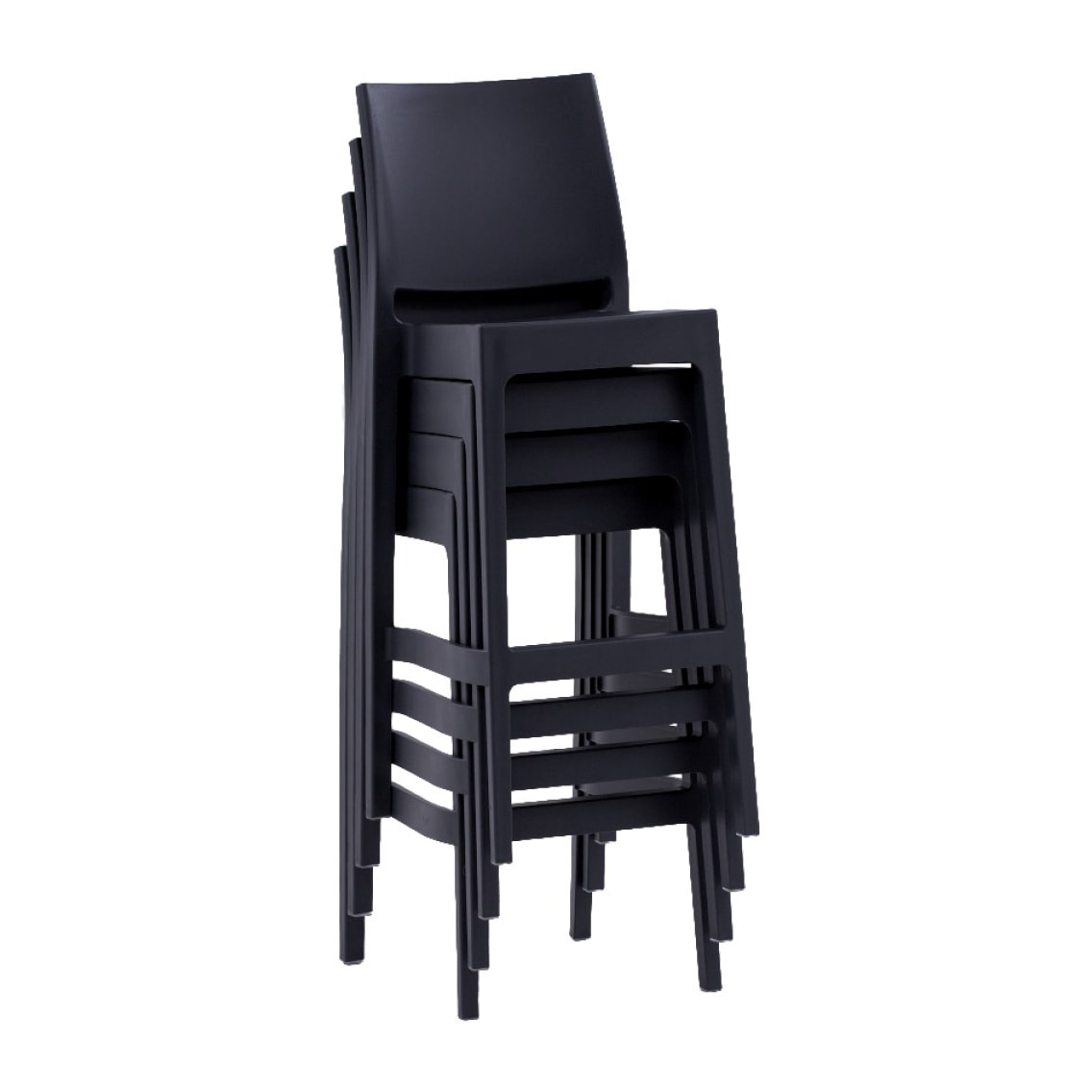 Set  4 sgabelli in polipropilene colore antracite