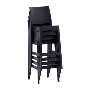 Set  4 sgabelli in polipropilene colore antracite