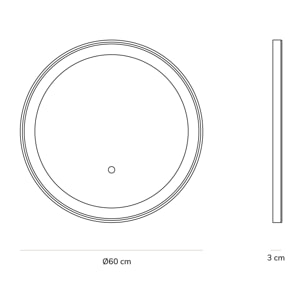 Miroir de salle de bain LED Per Tactil, 60 cm