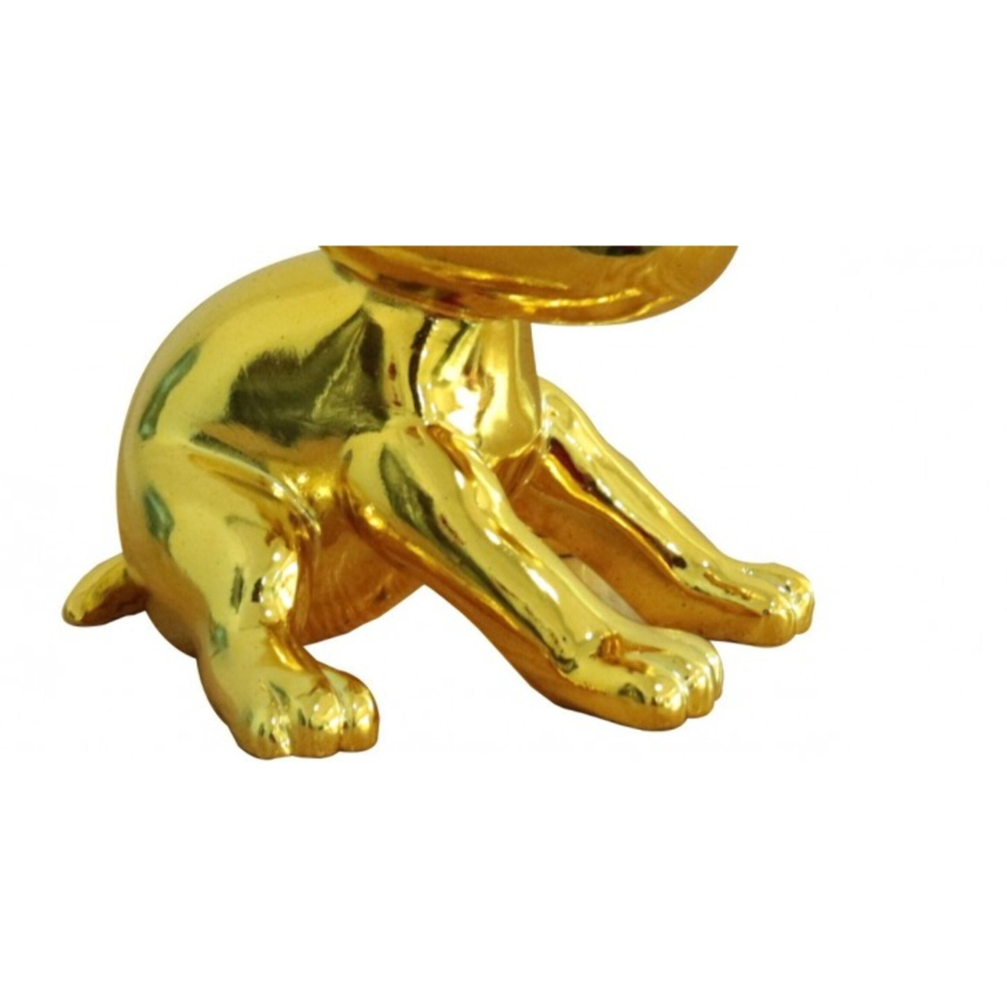 Petit chien assis métallisé H12cm - DOGGY