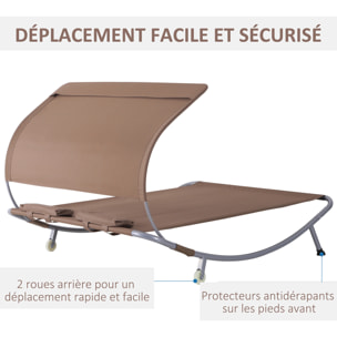 Bain de soleil 2 places design contemporain