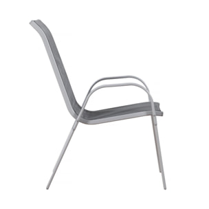 Fauteuil jardin Textilène "Cordoba" - Phoenix - Gris foncé - Lot de 2