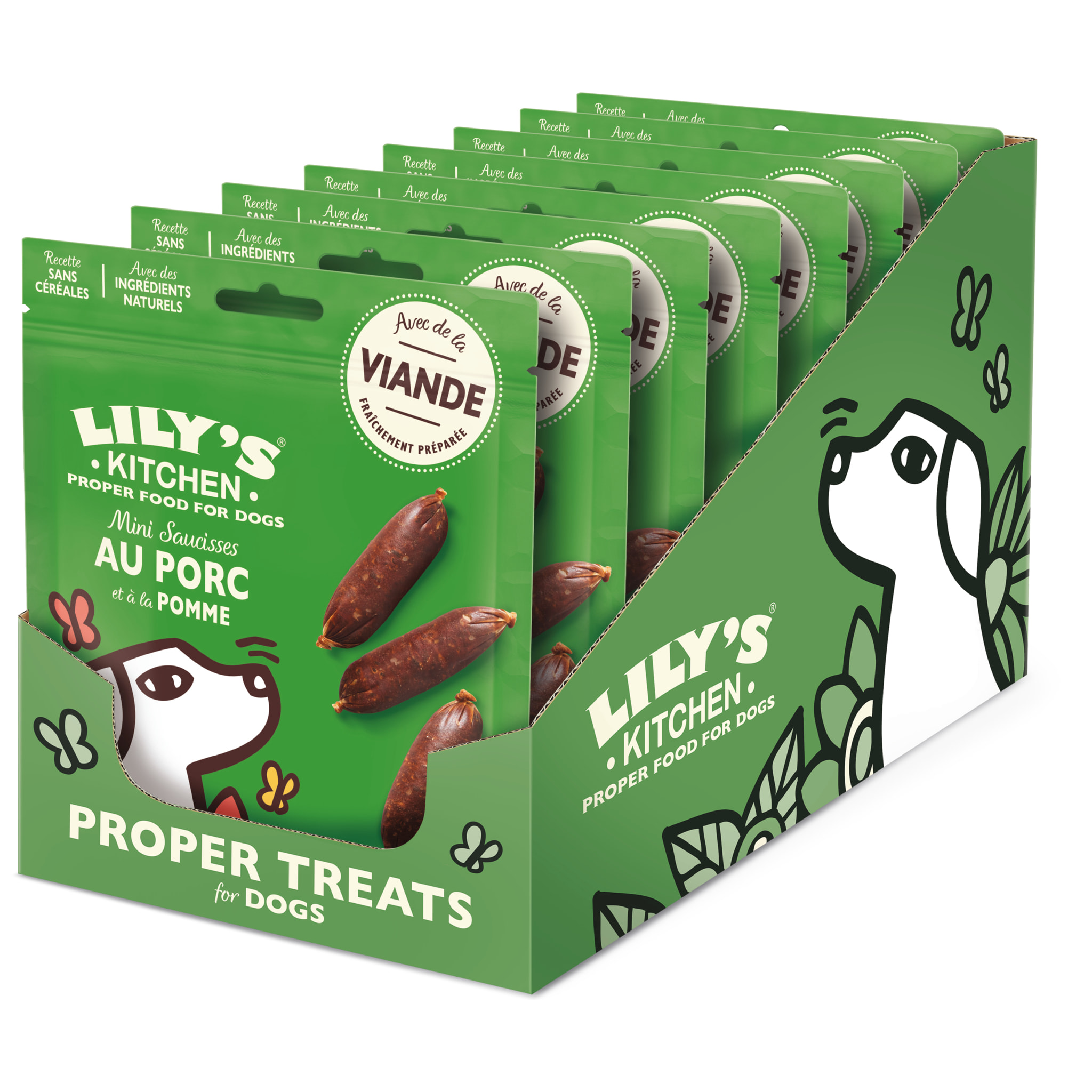 Lily's Kitchen Chien Saucisses au porc et à la pomme 70 g - Lot de 8