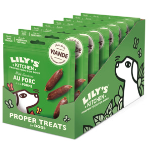 Lily's Kitchen Chien Saucisses au porc et à la pomme 70 g - Lot de 8