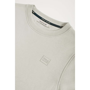 Sudadera básica gris claro de cuello redondo con logo Polo Club