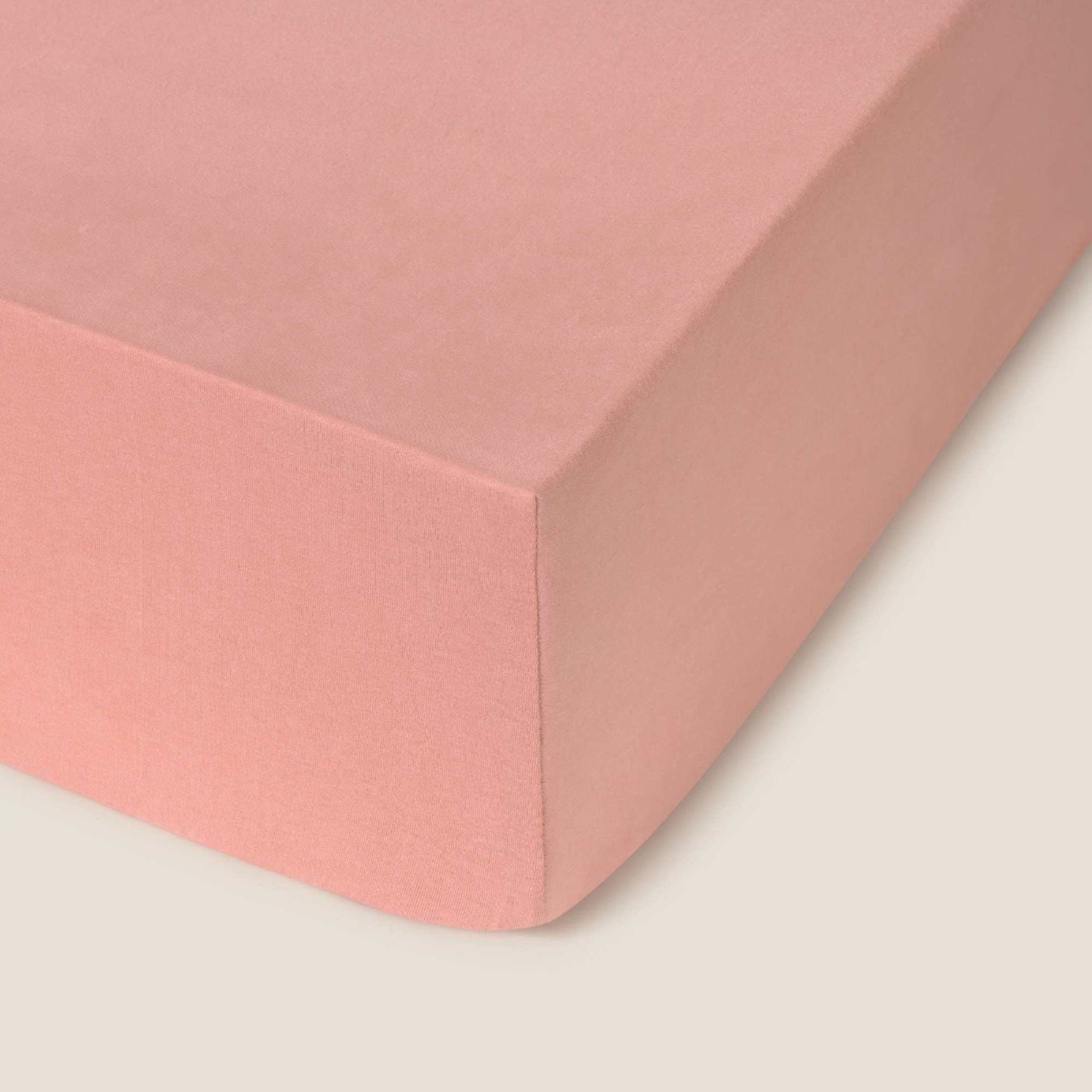 Sábana bajera ajustable punto de algodón Puntib color rosa empolvado Punto de algodón