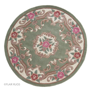 Tapis en laine rond AUBUSSON Vert
