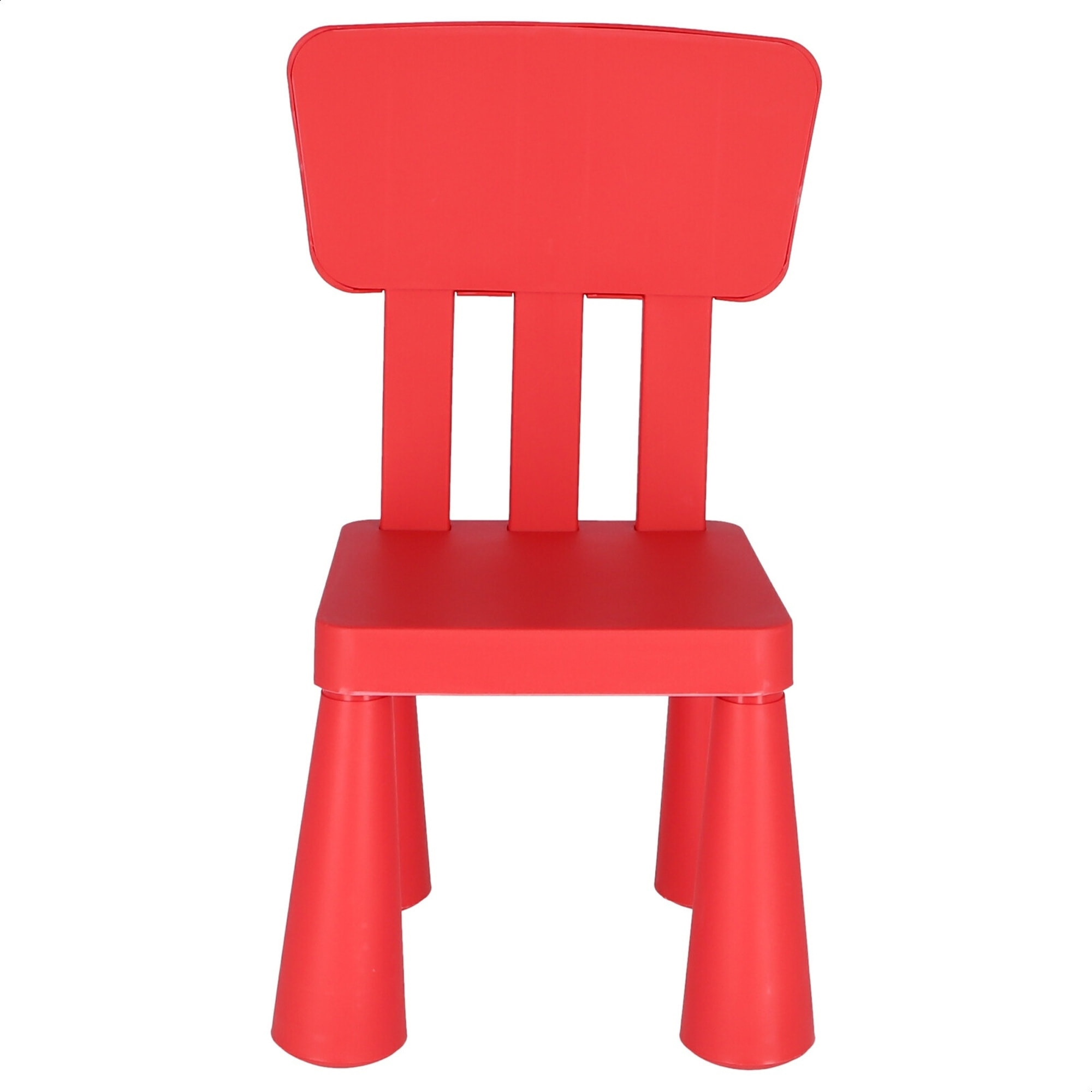 Well home - silla infantil roja en plástico fuerte y resistente, l:38 cm x f:35 cm x h:67 cm