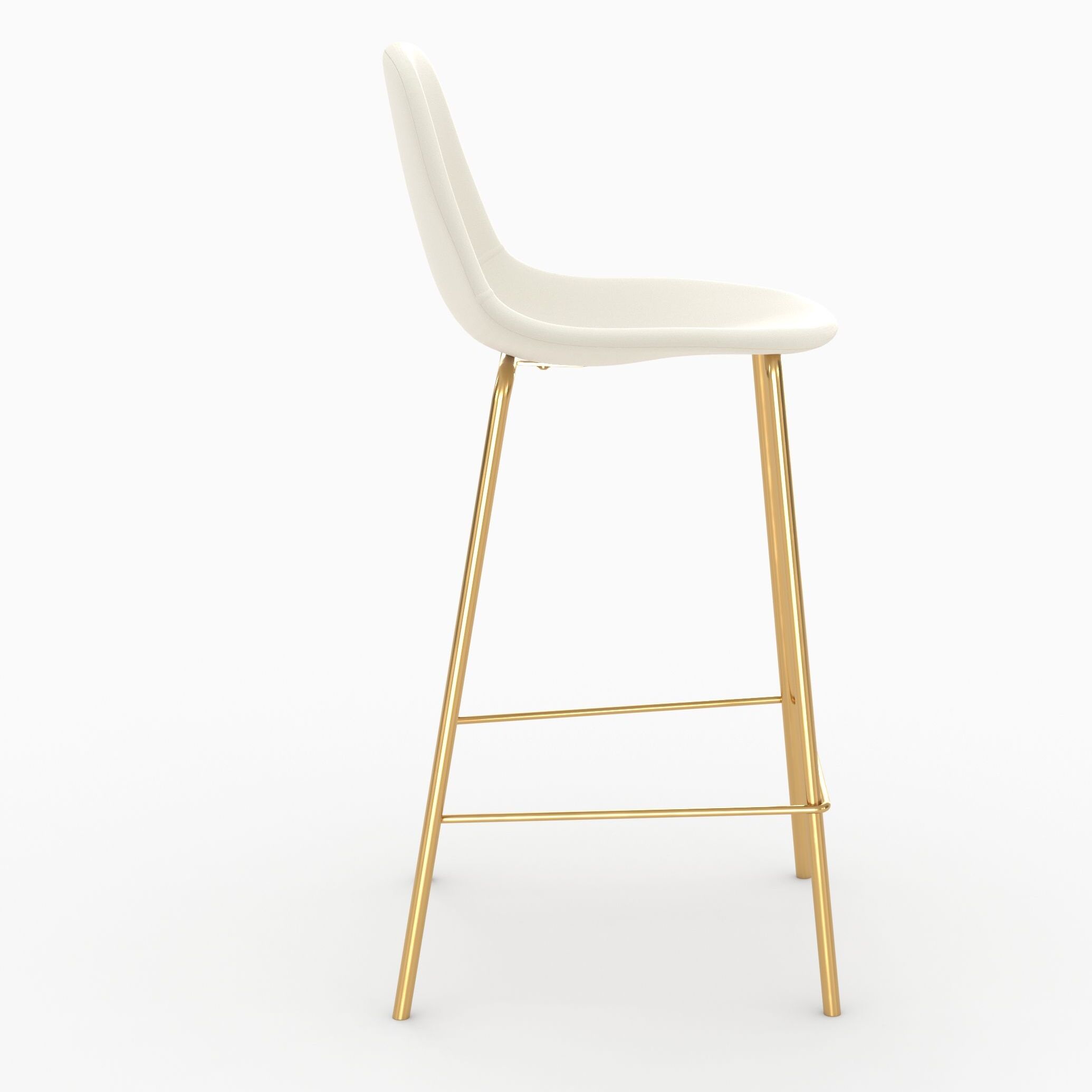 Chaise pour îlot central en cuir synthétique blanc 65 cm - Henrik