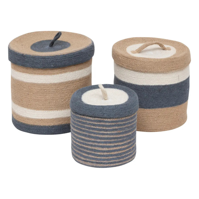 3 paniers "Oceane" en jute