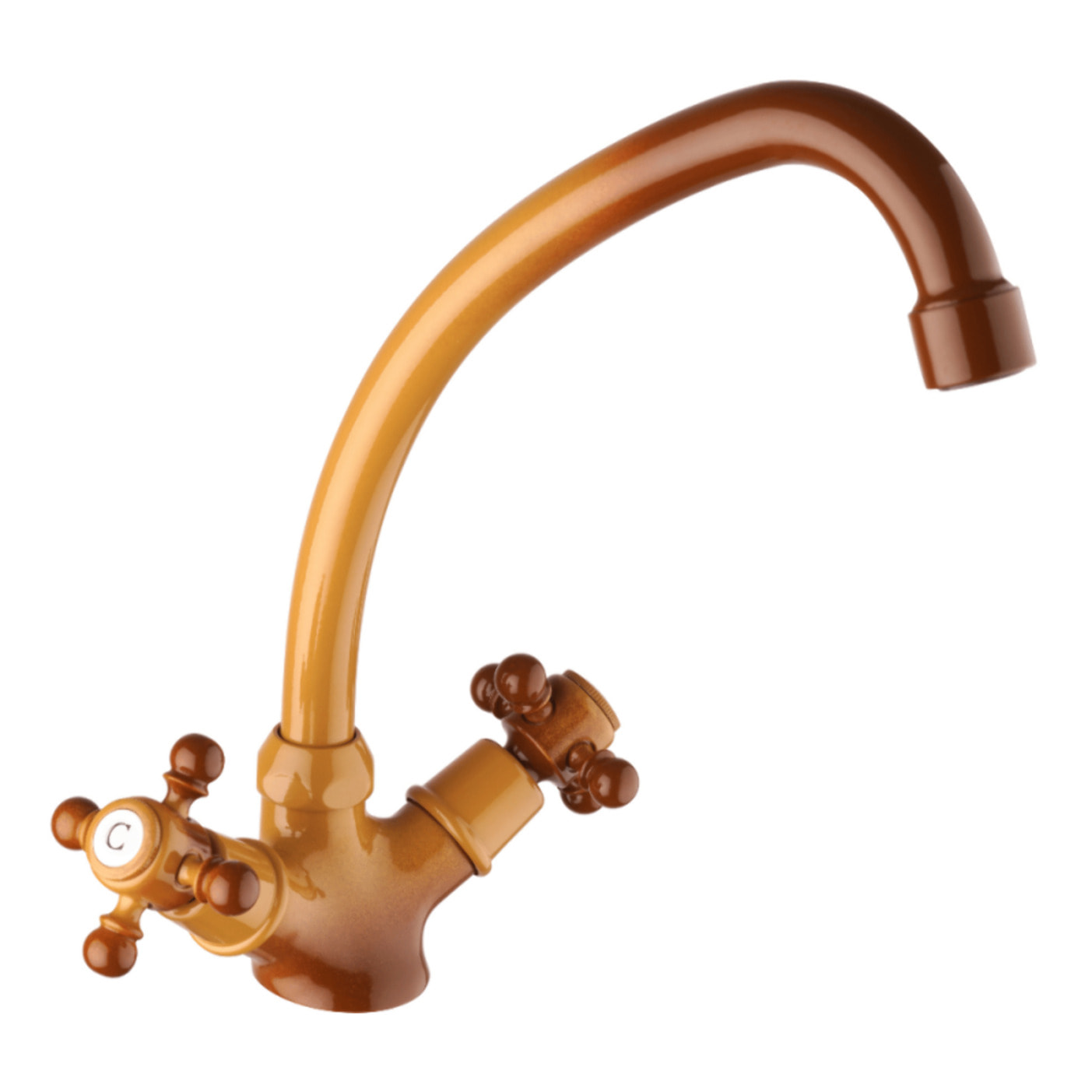 Mélangeur de cuisine bec col de cygne mobile PAINI Tiffany Terre de France