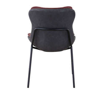 Sedia di design Brady in ecopelle marrone e grigio