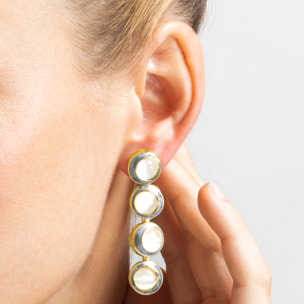 Pendientes con Ojo de Gato acabado oro 18k