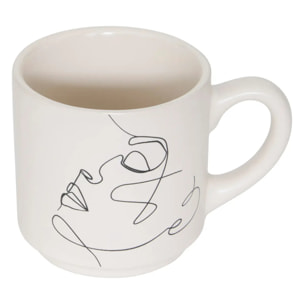 Rack 4 mugs Visage L8,8xp7,2xH25,5cm