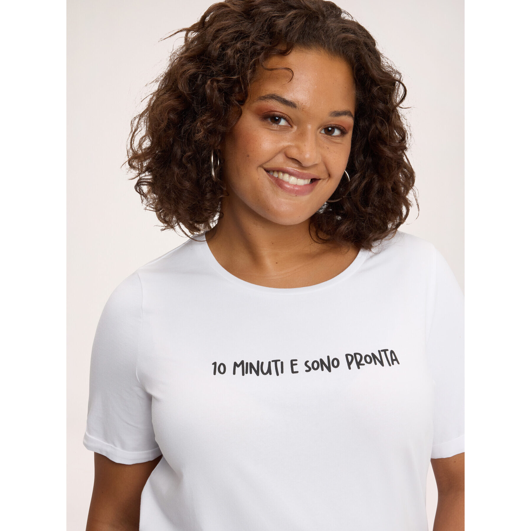 Fiorella Rubino - T-shirt in cotone con scritta funny - Bianco