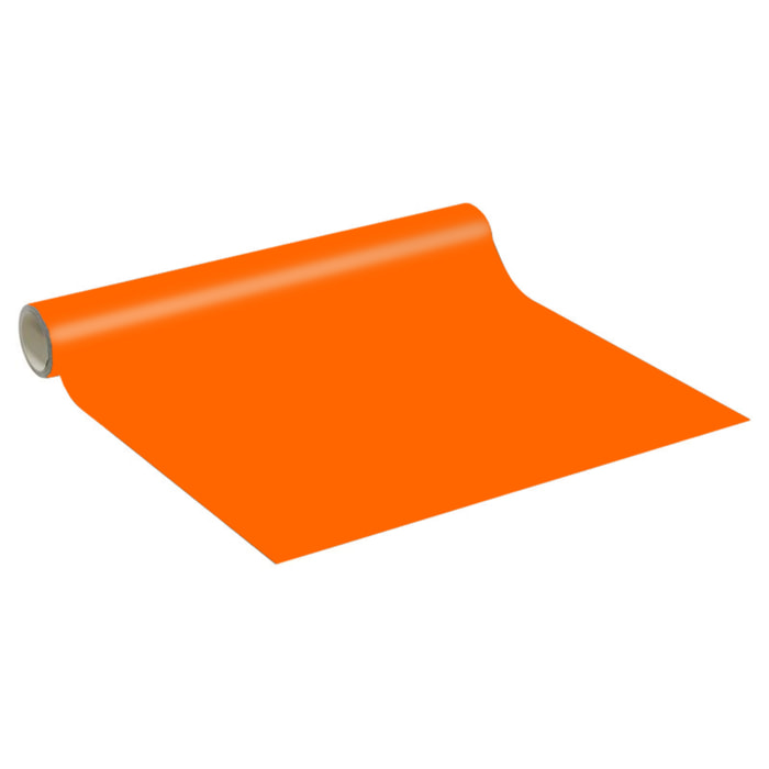 Rouleau adhésif décoratif Vinyle au Mètre - Orange - Sticker Lavable Imperméable Mur Cuisine Meubles