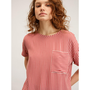 Motivi - Blusa vaporosa de rayas - Rojo