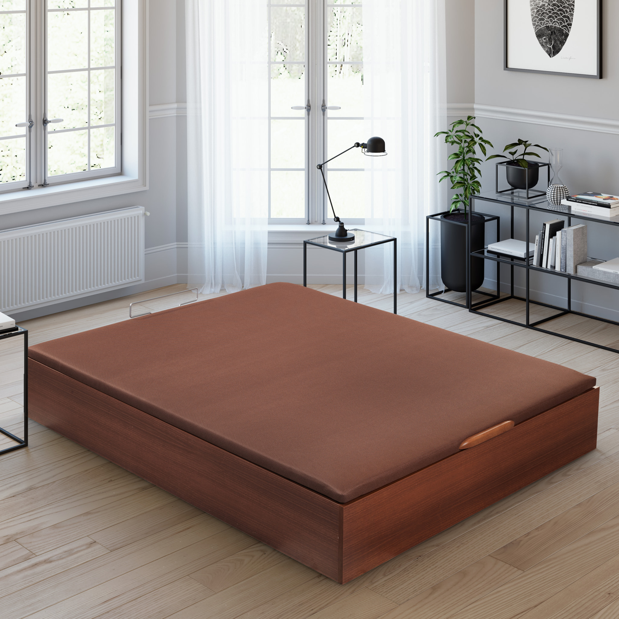Canapé Abatible 32CM | ENVÍO, MONTAJE Y RECOGIDA ANTIGUO INCLUIDO | Madera | Color Cerezo | Gran capacidad | ROYAL SLEEP